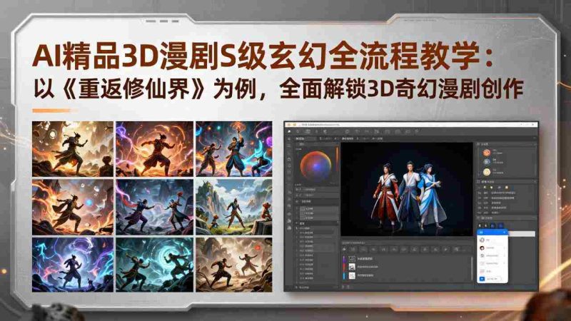 （17882期）AI精品3D漫剧S级玄幻全流程教学：以《重返修仙界》为例，全面解锁3D奇幻漫剧创作-有道网创