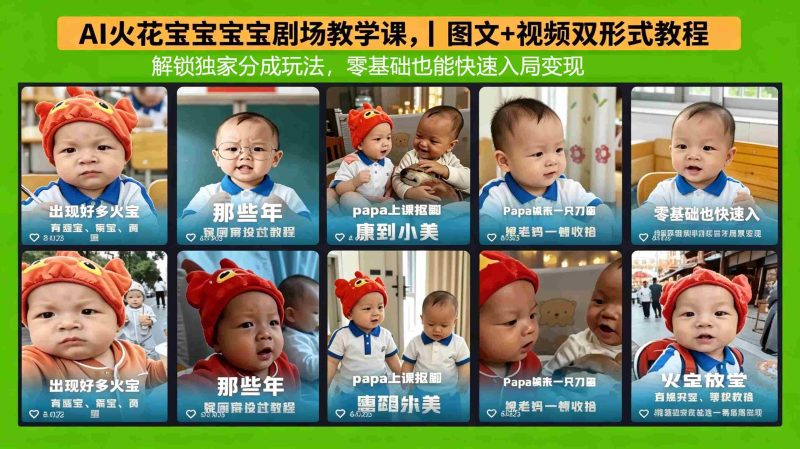 （18198期）AI火花宝宝宝宝剧场教学课，图文+视频双形式教程，解锁独家分成玩法，零基础也能快速入局变现-有道网创