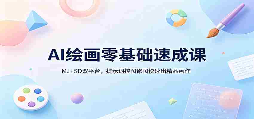 AI绘画零基础速成课：MJ+SD双平台，提示词控图修图快速出精品画作-有道网创