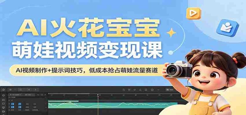 AI火花宝宝萌娃视频变现课:AI视频制作+提示词技巧,低成本抢占萌娃流量赛道-有道网创