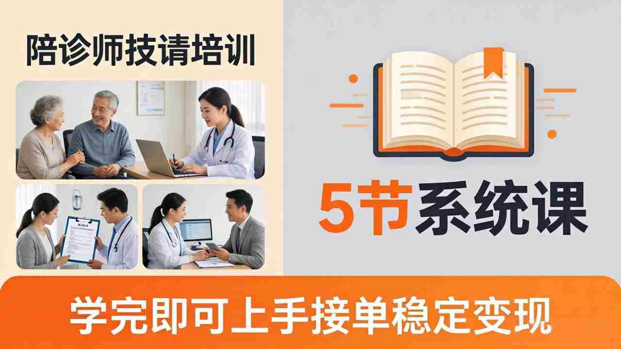 （18116期）想做陪诊师不知从何下手？5节系统课教你掌握核心技能，学完即可上手接单稳定变现-有道网创