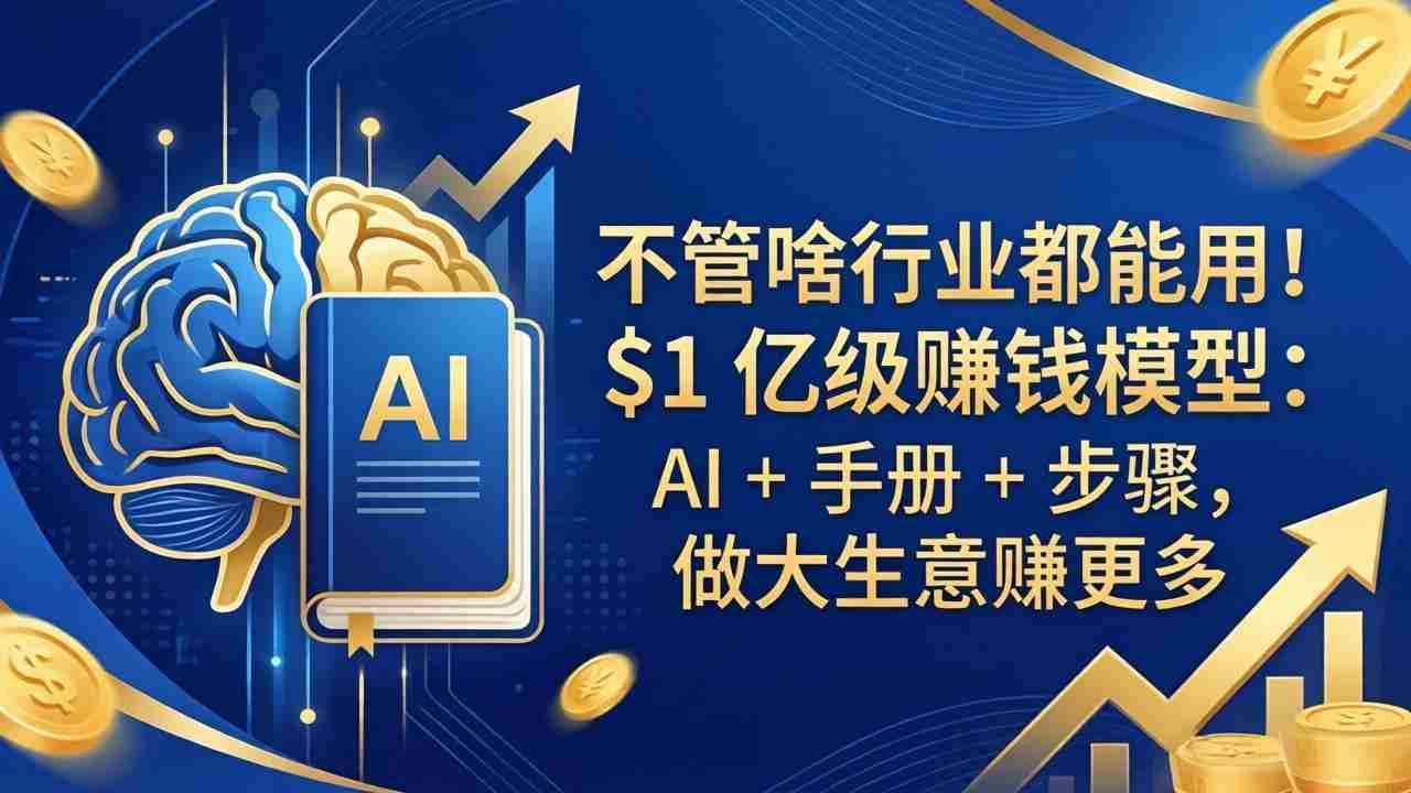 （18055期）不管啥行业都能用！$1 亿级赚钱模型：AI + 手册 + 步骤，做大生意赚更多-有道网创