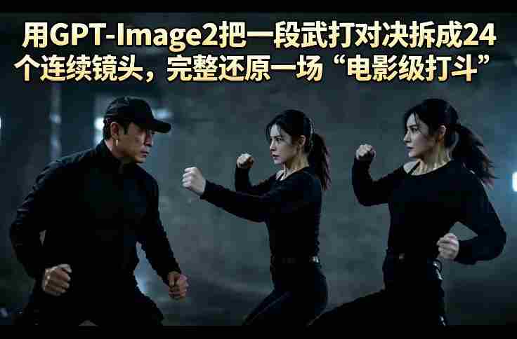 用GPT-Image2把一段武打对决拆成24个连续镜头，完整还原一场“电影级打斗”-有道网创