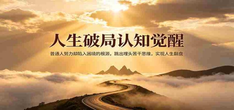人生破局认知觉醒,普通人努力却陷入困境的根源,跳出埋头苦干思维,实现人生翻盘-有道网创