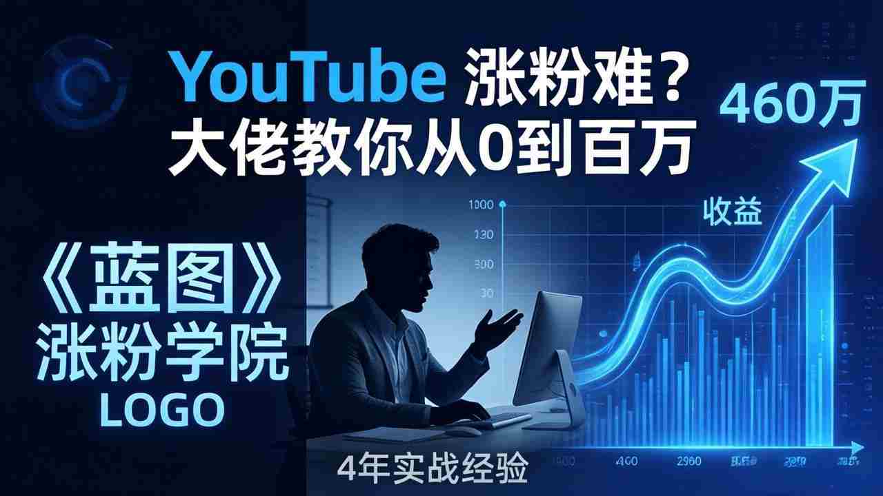 （17836期）YouTube 涨粉难？《蓝图涨粉学院》：4 年赚 460 万的大佬教策略，从0到百万有路径！-有道网创