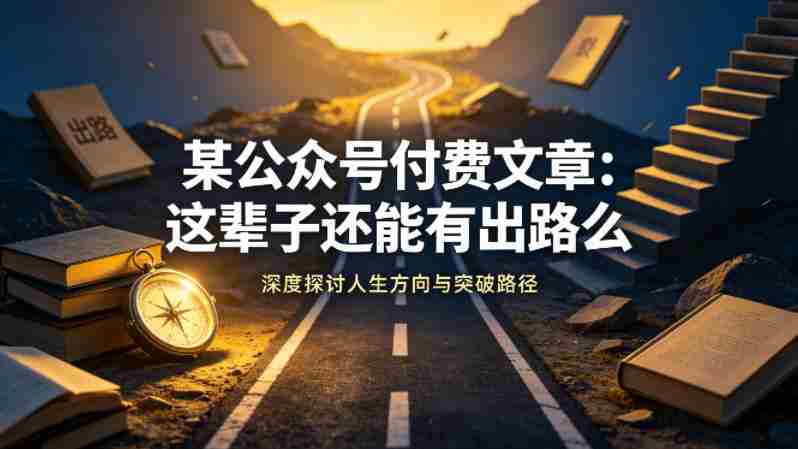 某公众号付费文章：这辈子还能有出路么-有道网创