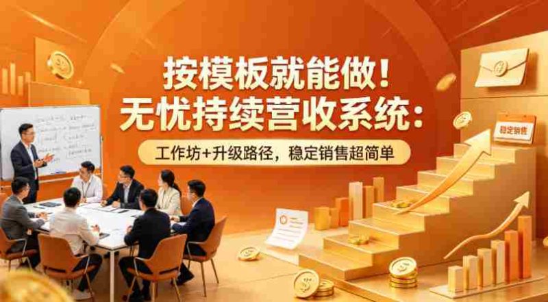 按模板就能做！无忧持续营收系统：工作坊+升级路径，稳定销售超简单【原创双语字幕】-有道网创