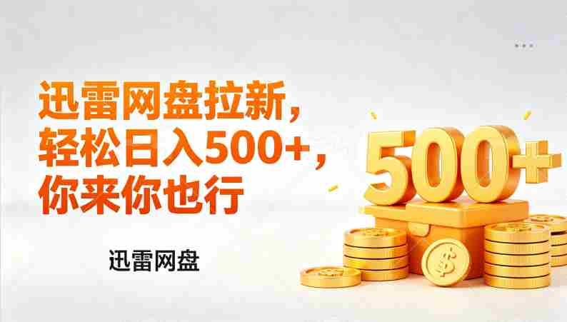 （17998期）迅雷网盘锐评拉新，轻松日入几张，小白副业首选-有道网创