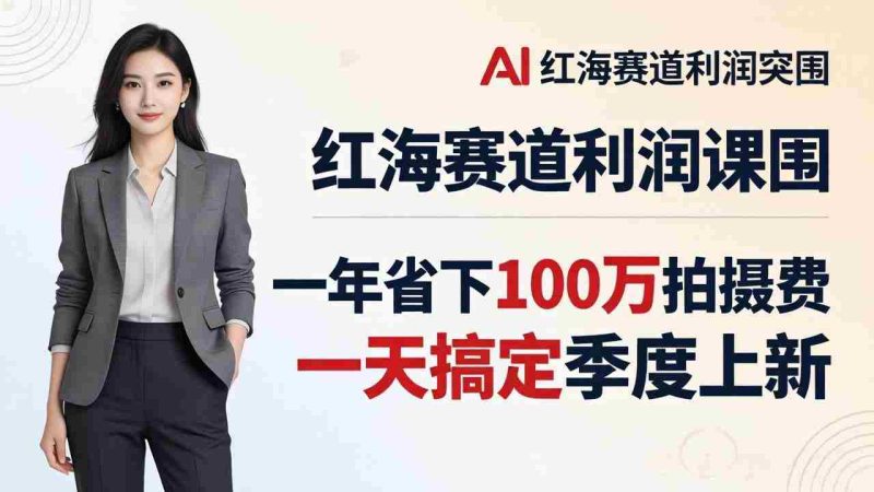 （17884期）服装老板AI模特图课：一年省下100万拍摄费，一天搞定季度上新，红海赛道利润突围-有道网创