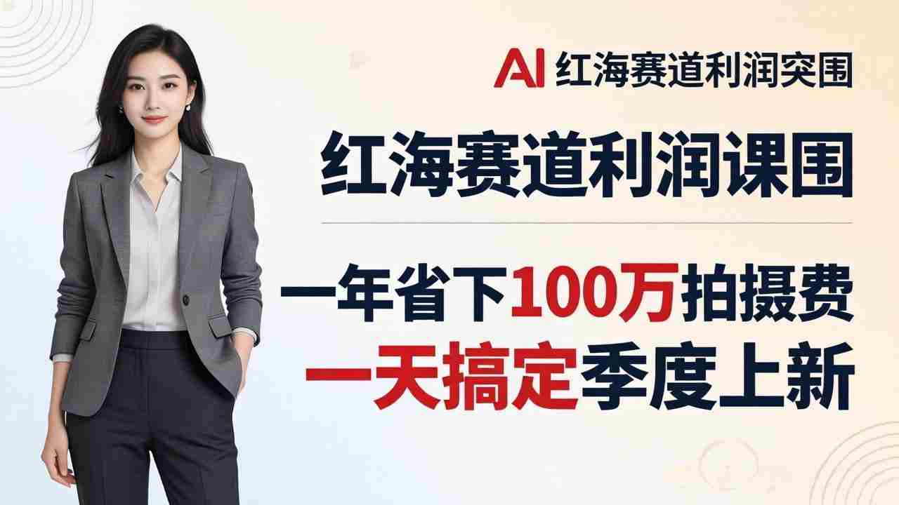 （17884期）服装老板AI模特图课：一年省下100万拍摄费，一天搞定季度上新，红海赛道利润突围-有道网创