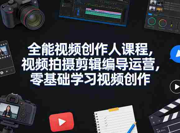 全能视频创作人课程，视频拍摄剪辑编导运营，零基础学习视频创作（更新2026年4月）-有道网创