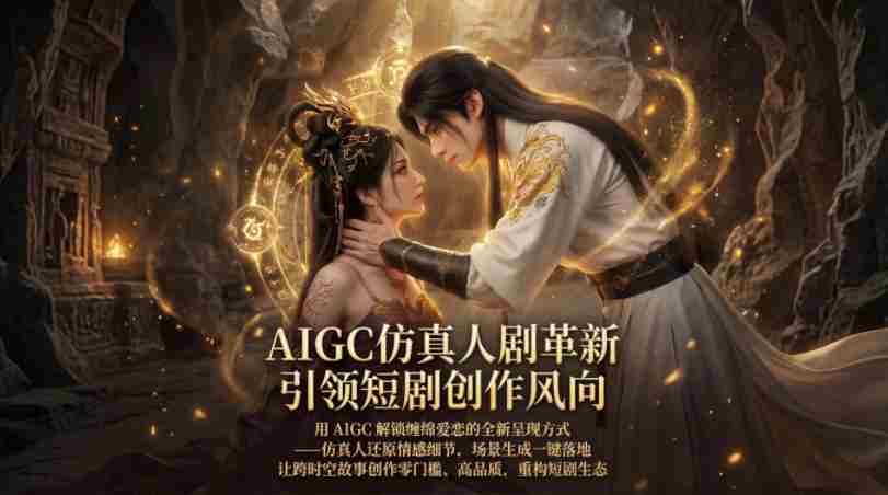 AIGC仿真人《合欢宗》短剧教学，用AIGC解锁缠绵爱恋的全新呈现方式，让跨时空故事创作零门槛、高品质，重构短剧生态-有道网创