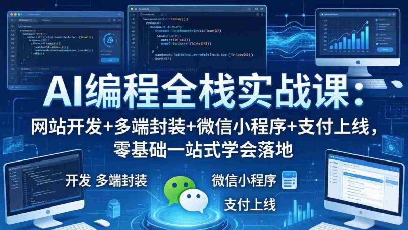 （18049期）AI编程全栈实战课：网站开发+多端封装+微信小程序+支付上线，零基础一站式学会落地-有道网创