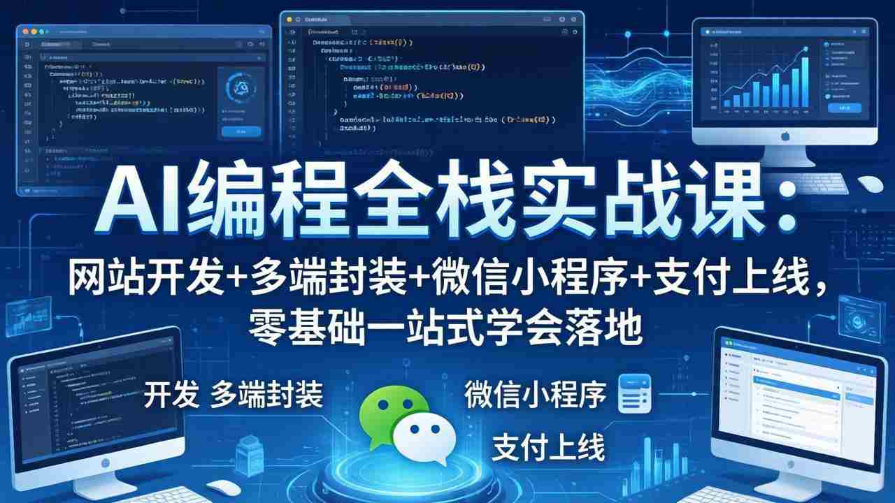 （18049期）AI编程全栈实战课：网站开发+多端封装+微信小程序+支付上线，零基础一站式学会落地-有道网创