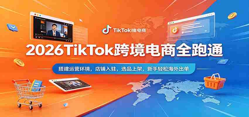 2026TikTok跨境电商全跑通：搭建运营环境，店铺入驻，选品上架，新手轻松海外出单-有道网创
