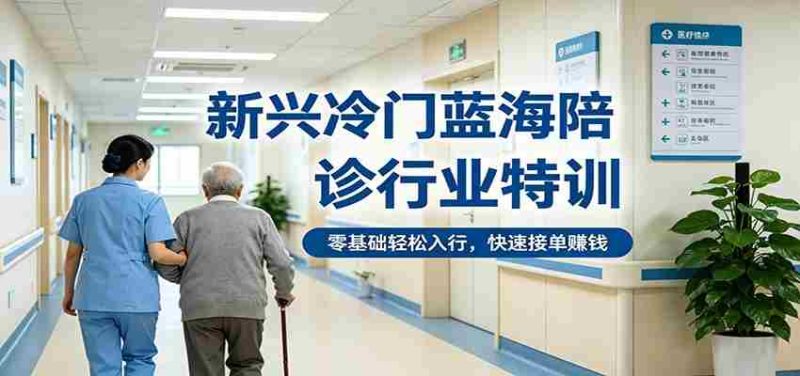 新兴冷门蓝海陪诊行业特训，零基础轻松入行，快速接单赚钱-有道网创