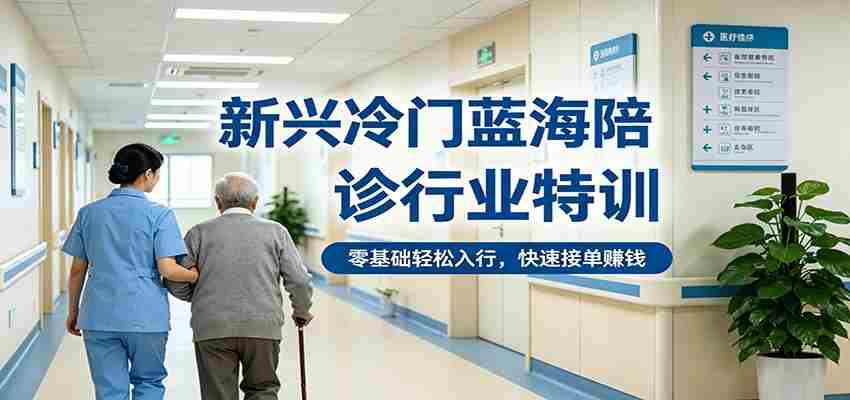 新兴冷门蓝海陪诊行业特训，零基础轻松入行，快速接单赚钱-有道网创