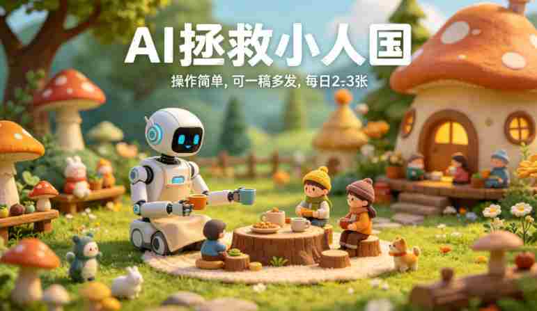 AI拯救小人国治愈视频玩法，操作简单，可一稿多发，每天2-3张-有道网创