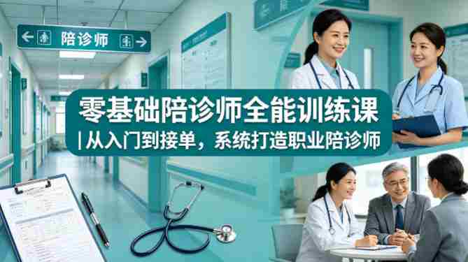 零基础陪诊师全能训练课｜从入门到接单，系统打造职业陪诊师-有道网创