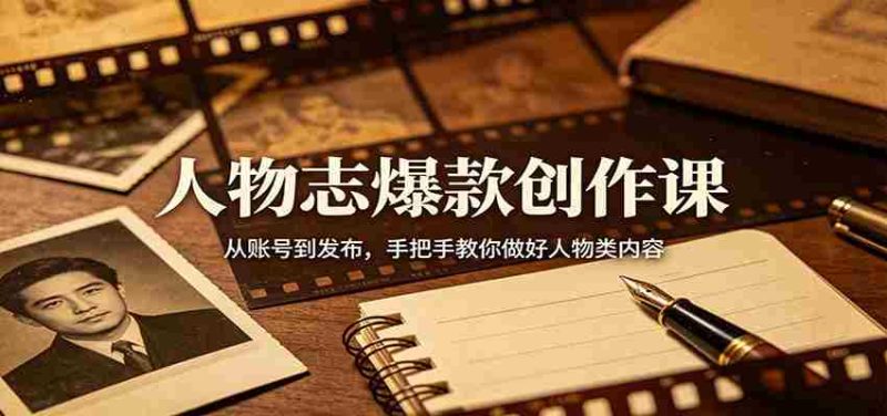 人物志爆款创作课:从账号到发布,手把手教你做好人物类内容-有道网创