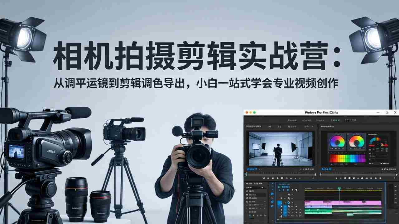 （18002期）相机拍摄剪辑实战营：从调平运镜到剪辑调色导出，小白一站式学会专业视频创作-有道网创