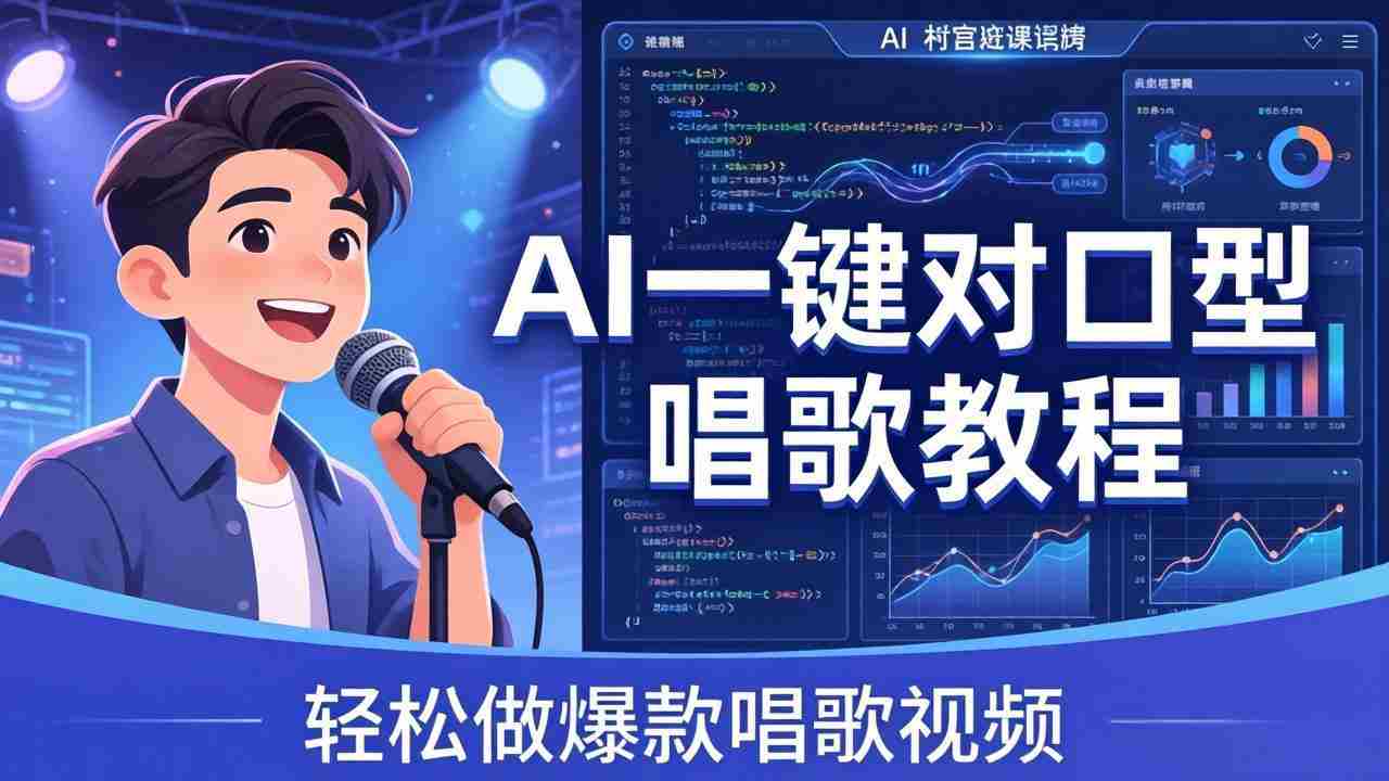 （18118期） AI一键对口型唱歌教程：零基础也能学，素材准备+模型训练+音色转换，轻松做爆款唱歌视频-有道网创