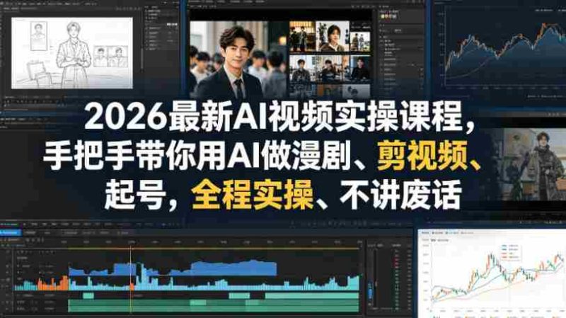 2026最新AI视频实操课程,手把手带你用AI做漫剧、剪视频、起号,全程实操、不讲废话-有道网创