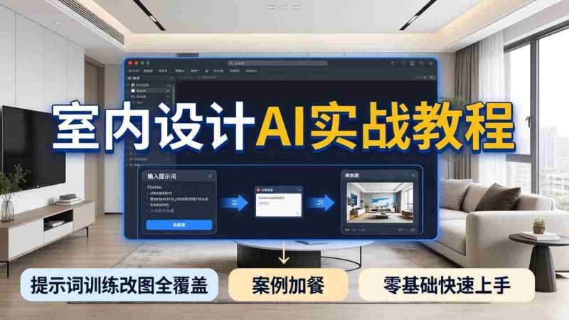 (18216期)2026室内设计AI实战教程,提示词训练改图全覆盖,搭配案例加餐,零基础也能快速上手-有道网创