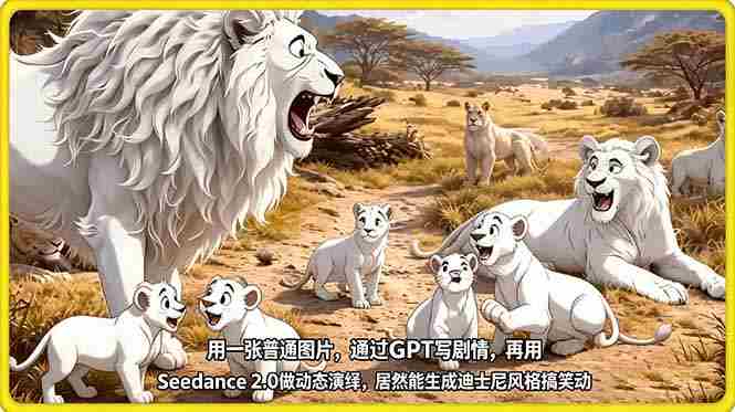 （18137期）用一张普通图片，通过GPT写剧情，再用Seedance 2.0做动态演绎，居然能生成迪士尼风格搞笑动画-有道网创