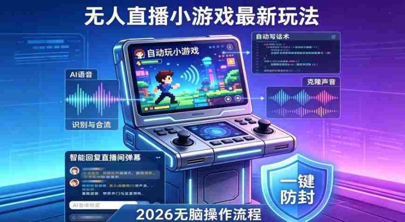 2026年AI无人直播小游戏全流程，不违规不封号，开启创业副业增收之路，小白月入1w+【揭秘】-有道网创