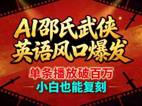 AI邵氏武侠英语风口爆发，单条播放破百万，小白也能复刻-有道网创
