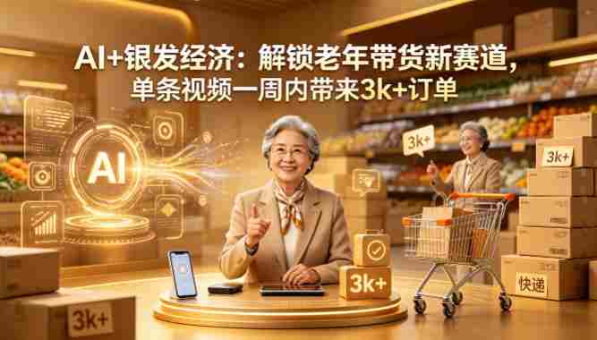 AI+银发经济：解锁老年带货新赛道，单条视频一周内带来3k+订单-有道网创