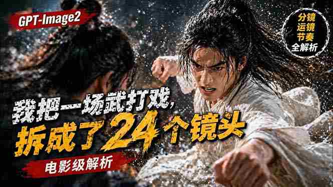 （18212期）用GPT-Image2，把一段武打对决拆成24个连续镜头，从人物建立、动作衔接、运镜节奏，到情绪爆发-有道网创
