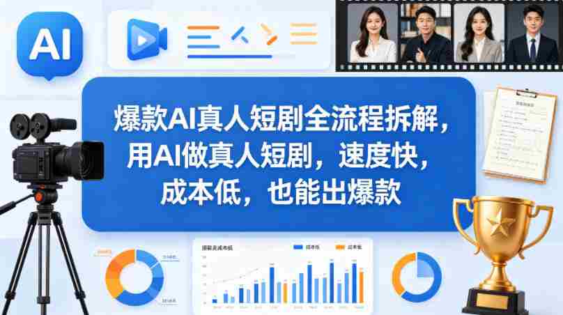 爆款AI真人短剧全流程拆解，用AI做真人短剧，速度快，成本低，也能出爆款-有道网创