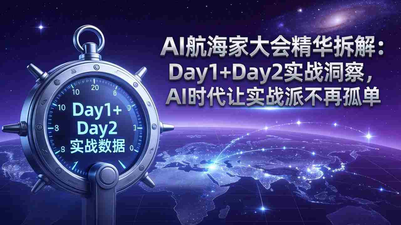 （17867期）AI航海家大会精华拆解：Day1+Day2实战洞察，AI时代让实战派不再孤单-有道网创