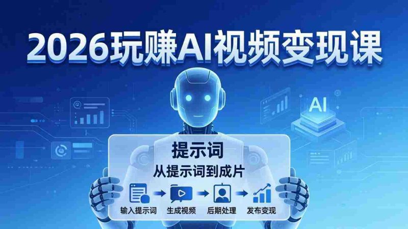 （17827期）2026玩赚AI视频变现课：掌握 AI 视频全流程技能，从提示词到成片高效产出-有道网创