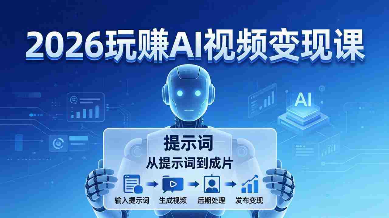 （17827期）2026玩赚AI视频变现课：掌握 AI 视频全流程技能，从提示词到成片高效产出-有道网创