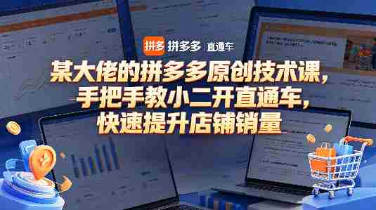 某大佬的拼多多原创技术课，手把手教小二开直通车，快速提升店铺销量-有道网创