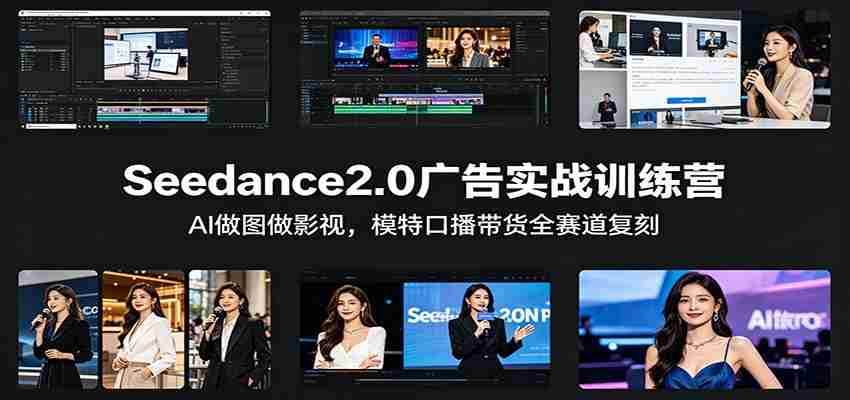 Seedance2.0广告实战训练营：AI做图做影视，模特口播带货全赛道复刻-有道网创
