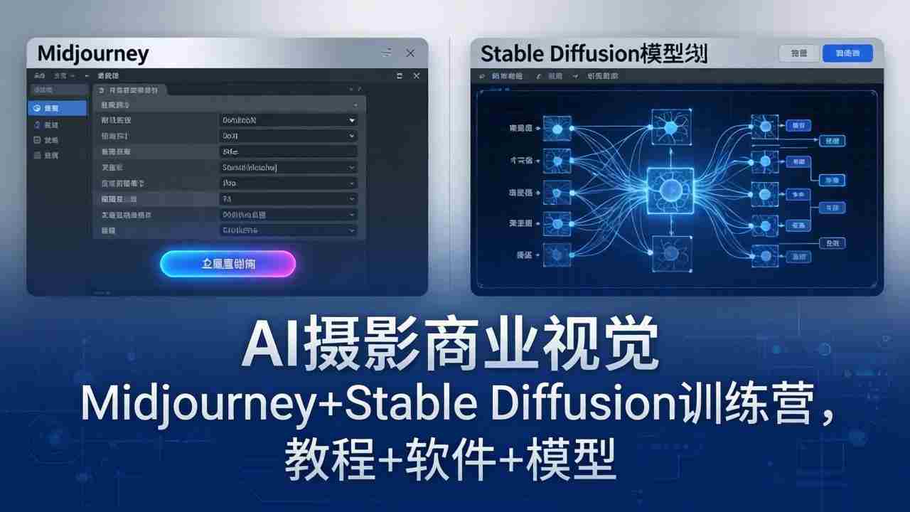 （18271期）AI摄影商业视觉Midjourney+Stable Diffusion训练营，教程+软件+模型-有道网创