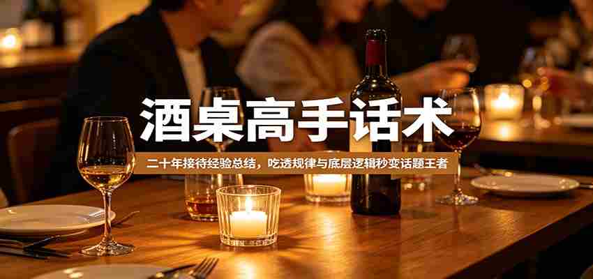酒桌高手话术：二十年接待经验总结，吃透规律与底层逻辑秒变话题王者-有道网创