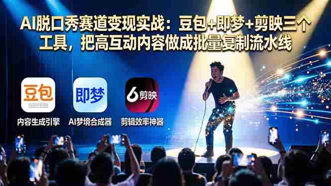 （17990期）AI脱口秀赛道变现实战：豆包+即梦+剪映三个工具，把高互动内容做成批量复制流水线-有道网创
