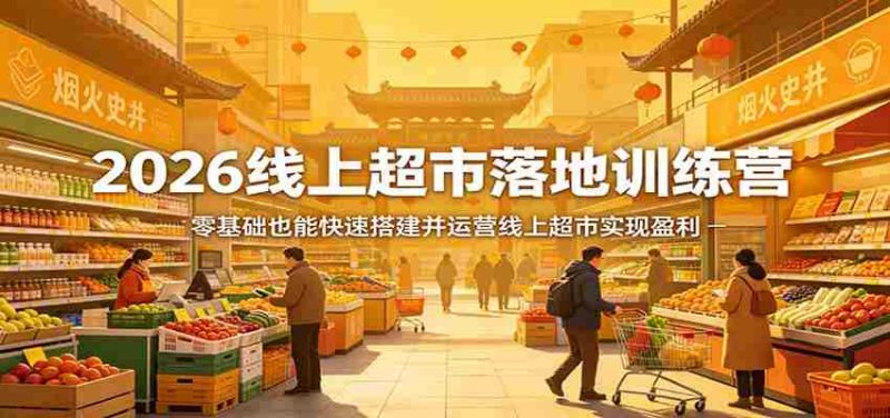 2026线上超市落地训练营，零基础也能快速搭建并运营线上超市实现盈利-有道网创