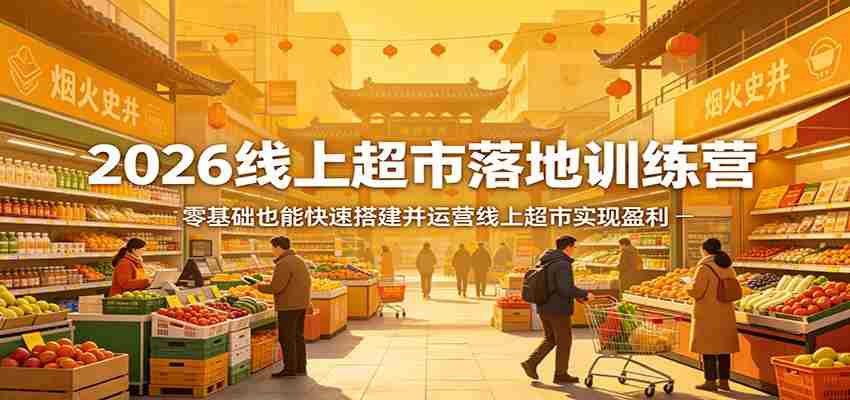 2026线上超市落地训练营，零基础也能快速搭建并运营线上超市实现盈利-有道网创