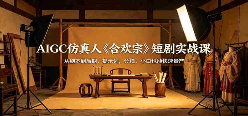AIGC仿真人《合欢宗》短剧实战课：从剧本到后期，提示词，分镜，小白也能快速量产-有道网创