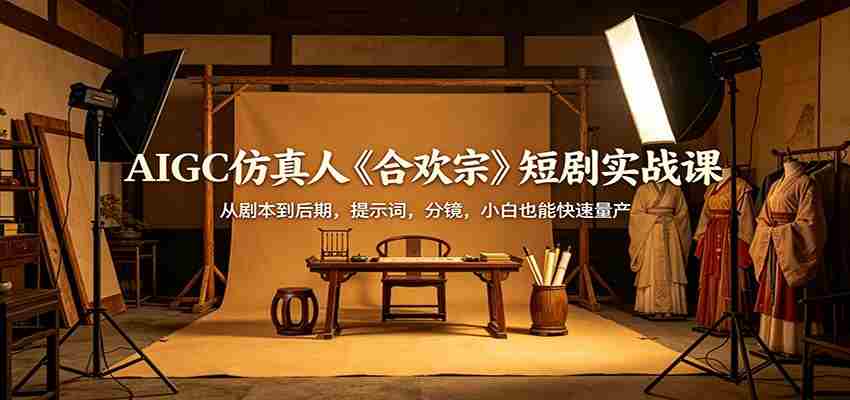 AIGC仿真人《合欢宗》短剧实战课：从剧本到后期，提示词，分镜，小白也能快速量产-有道网创
