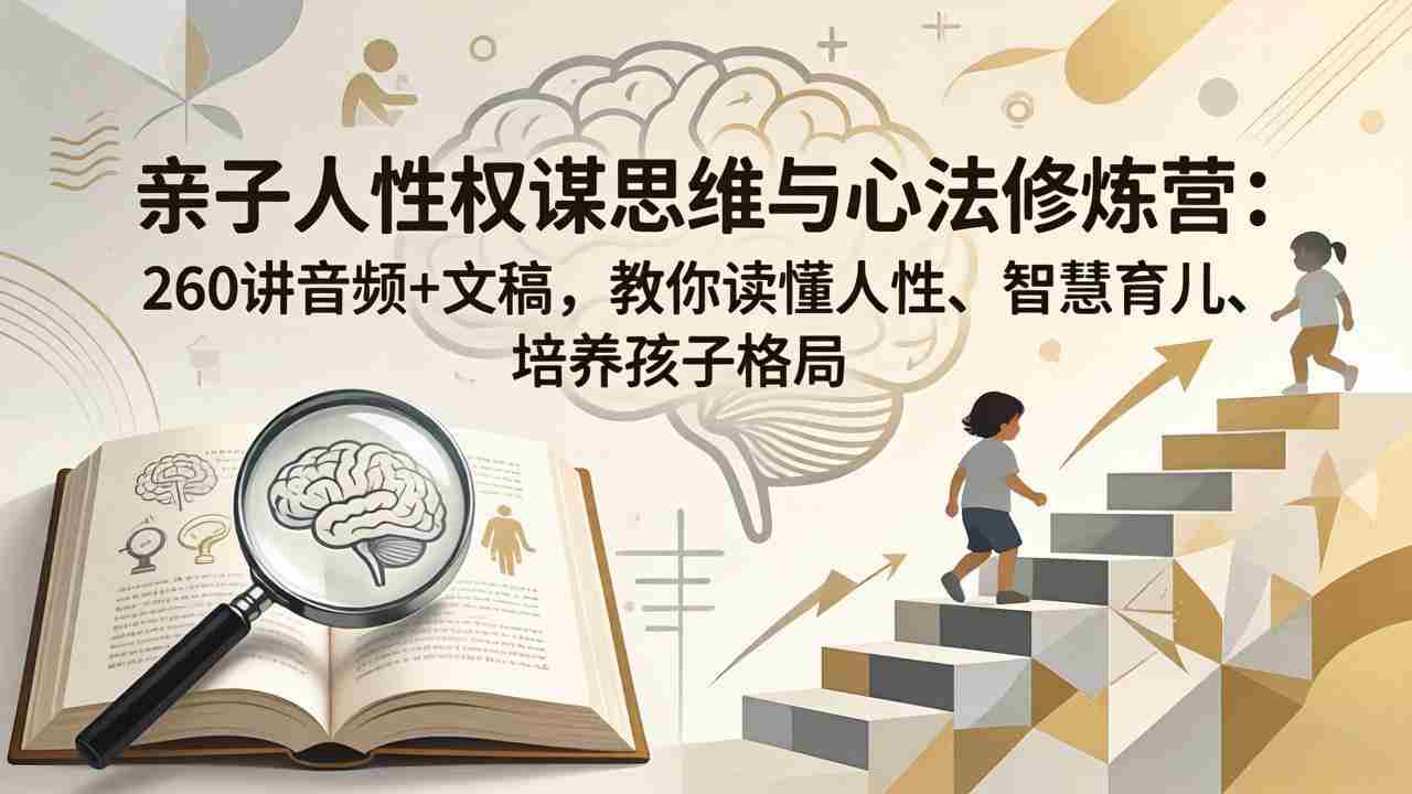 （18076期）亲子人性权谋思维与心法修炼营：260讲音频+文稿，教你读懂人性、智慧育儿、培养孩子格局-有道网创