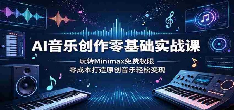 AI音乐创作零基础实战课:玩转Minimax免费权限,零成本打造原创音乐轻松变现-有道网创