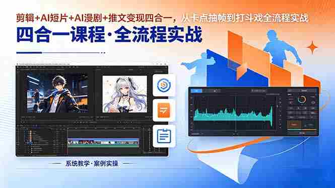 (18463期)剪辑+AI短片+AI漫剧+推文变现四合一,从卡点抽帧到打斗戏全流程实战-有道网创