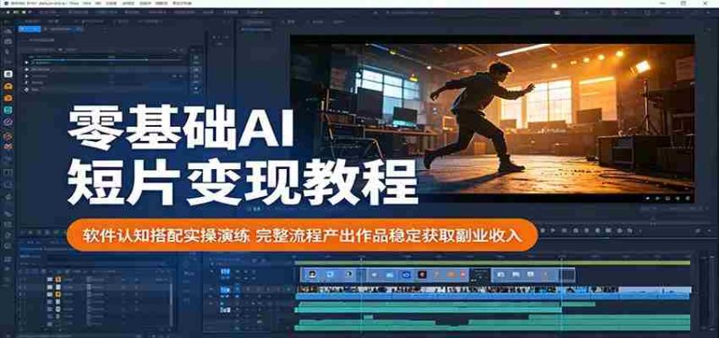 零基础AI短片变现教程:软件认知搭配实操演练,完整流程产出作品稳定获取副业收入-有道网创